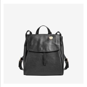 Black leather backpack